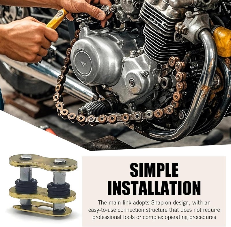 Downhill 4 PCS 520 Chain Master Link, Metal Chain Connecting Links with O-Ring, Heavy Duty Masterlink Connector Replacement, Universal for Motorcycle, Dirt Bike (Gold) - Image 5